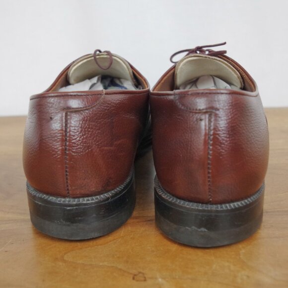 Vintage USA Made Walk-Over Norwegian Derby Brown Leather Shoes Size 8.5 Wide main image 5